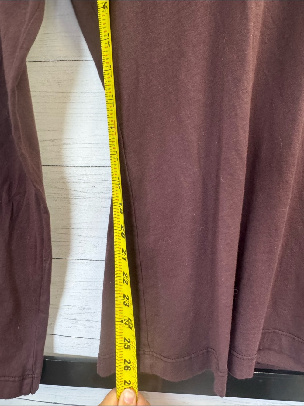 Michael Stars Chocolate Brown Long Sleeve Scoop Neck Cotton Top Elevated Basic - Picture 7 of 9